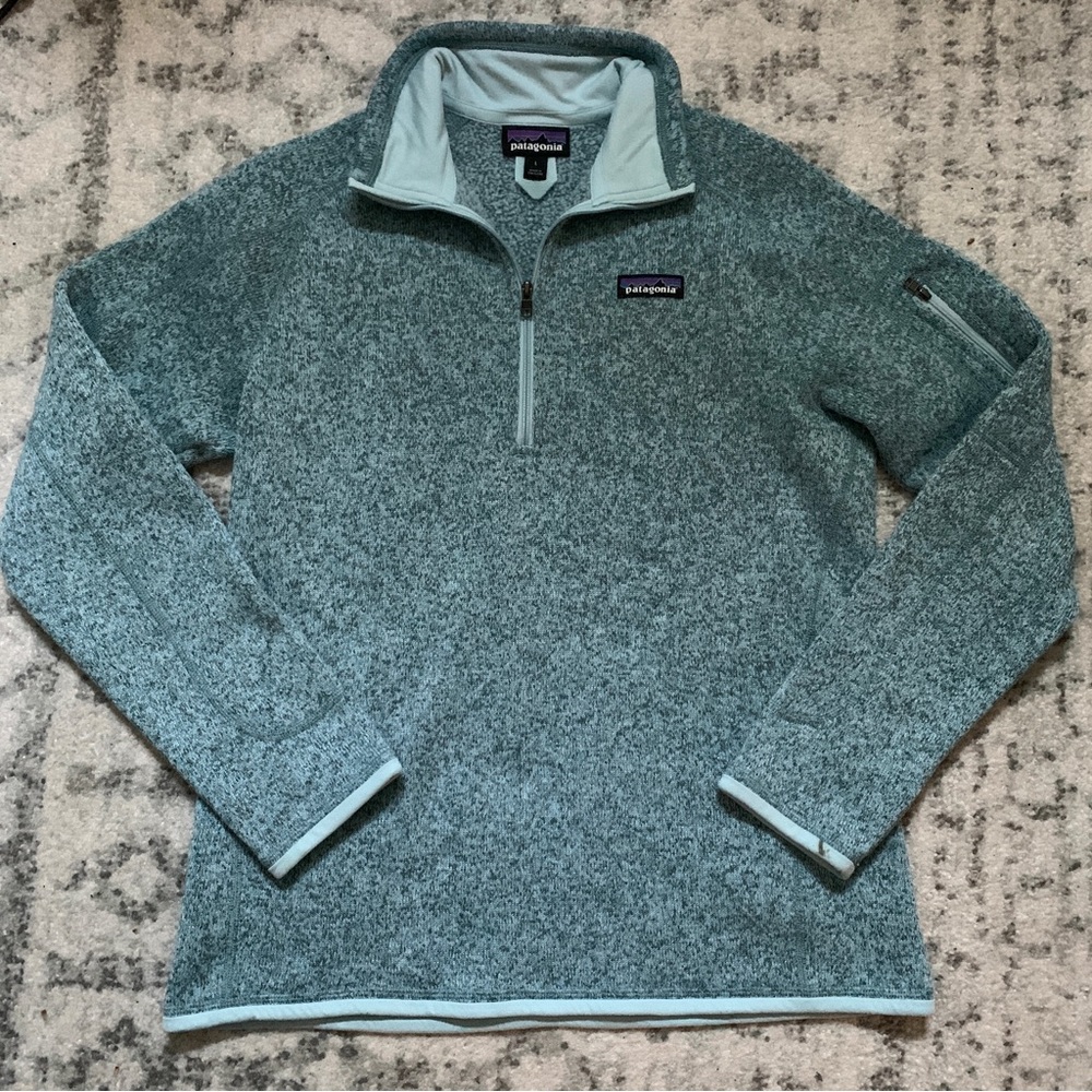 Patagonia Teal Better Sweater 1/4 Zip Pullover Jacket